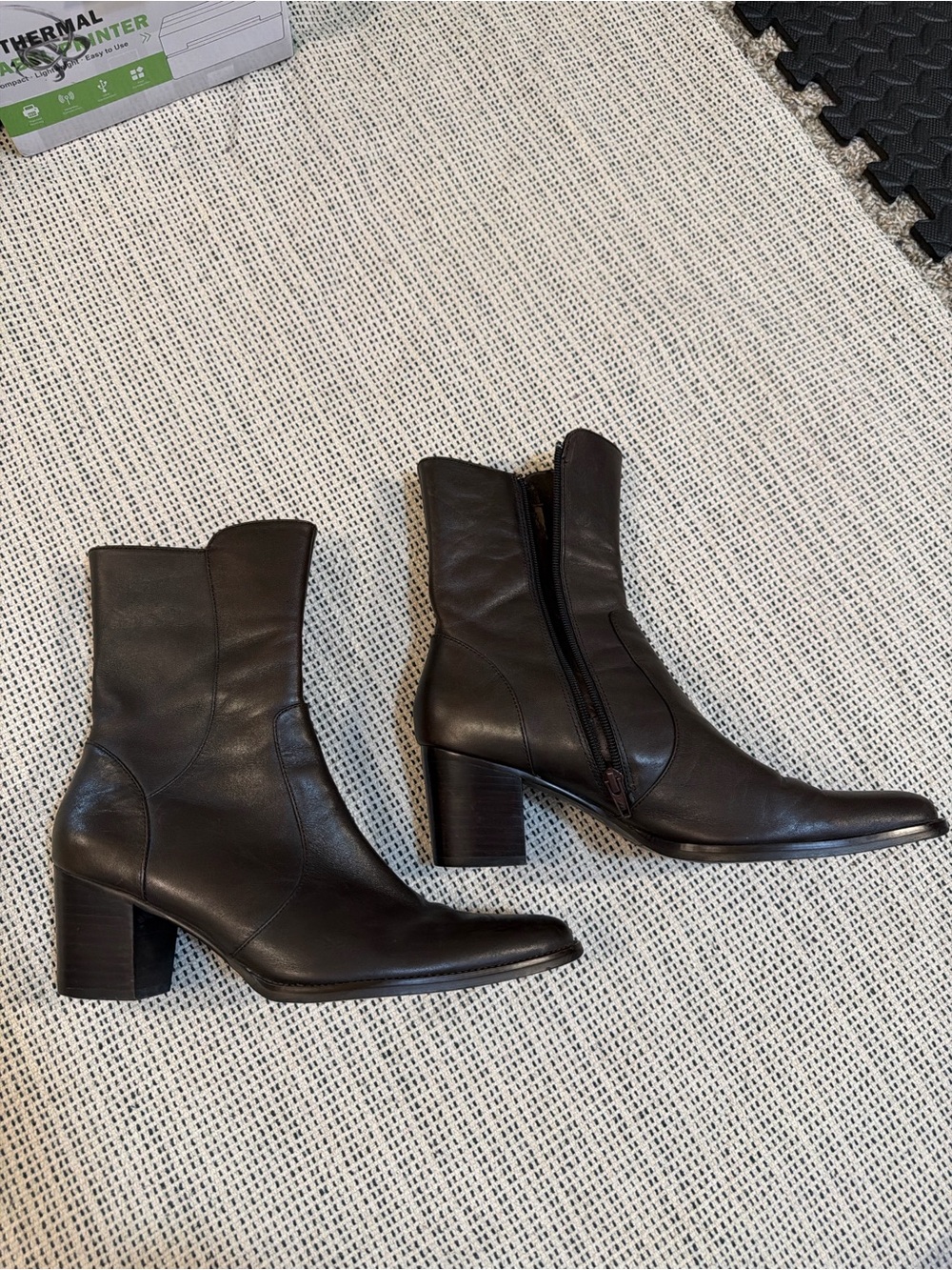 Women's Mid-Calf Leather Ankle Boots - Dark Brown